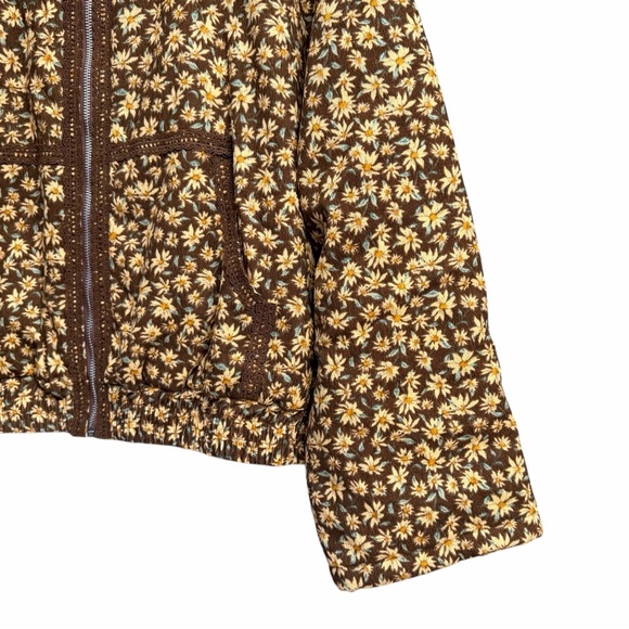 Ivy City Co. Tasia Corduroy Floral Brown Zip-Up Jacket - Picture 9 of 13